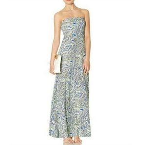 NWT The Limited Strapless Blue Paisley Maxi Dress